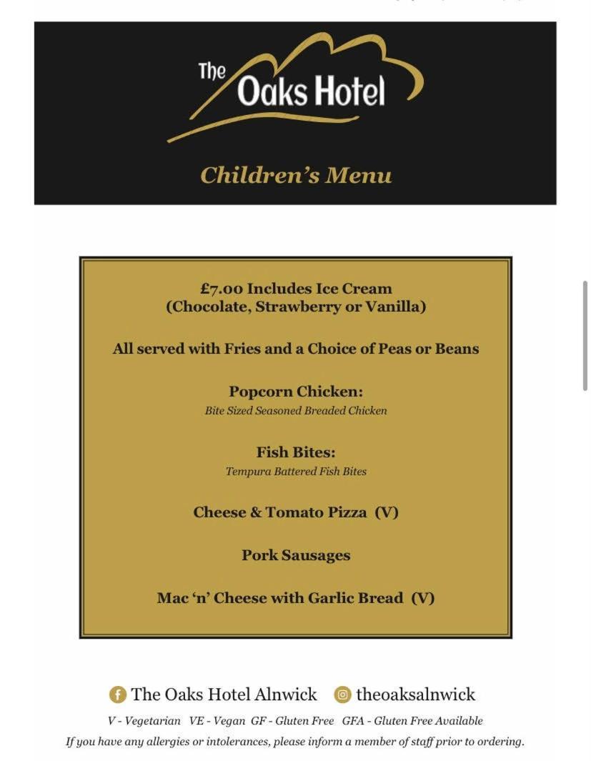 The Oaks Hotel Alnwick Eksteriør bilde